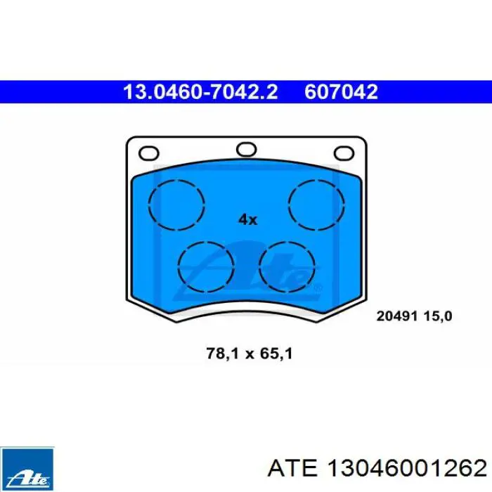 13.0460-0126.2 ATE pastillas de freno delanteras