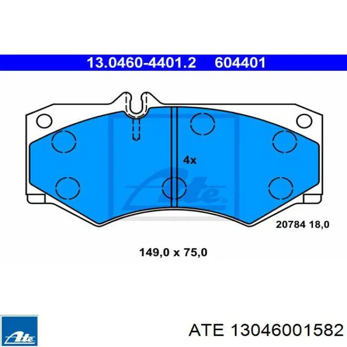 13.0460-0158.2 ATE conjunto de muelles almohadilla discos delanteros