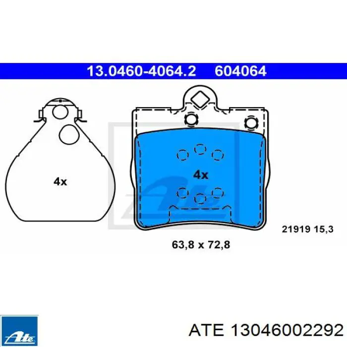Juego de reparación de pastillas de freno A0019914360 Mercedes