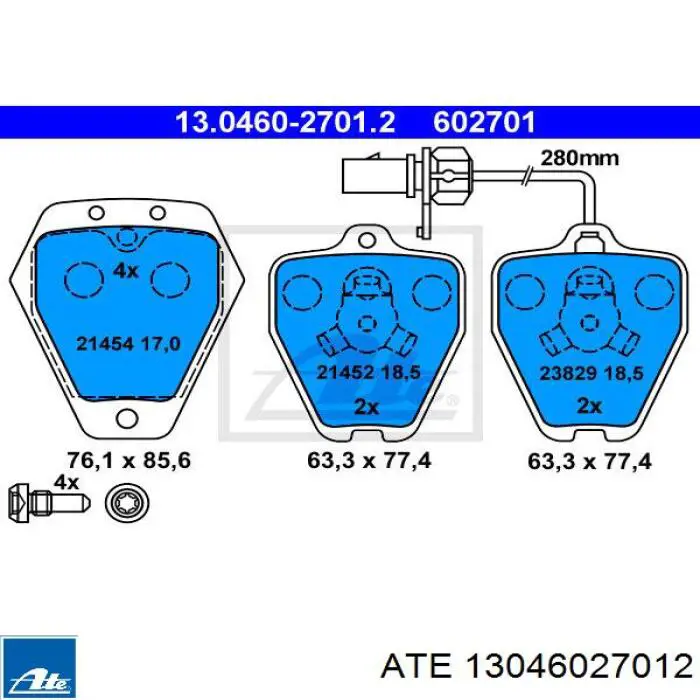 13046027012 ATE pastillas de freno delanteras