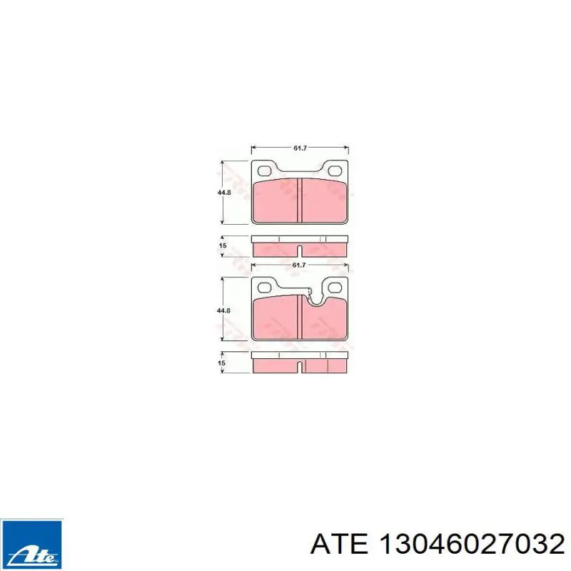 13046027032 ATE pastillas de freno traseras