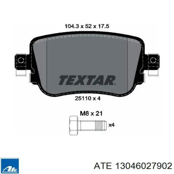 Pastillas freno traseras ATE 13046027902 precio, desde 39,75 USD
