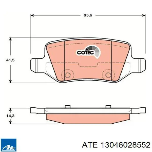 13.0460-2855.2 ATE pastillas de freno traseras