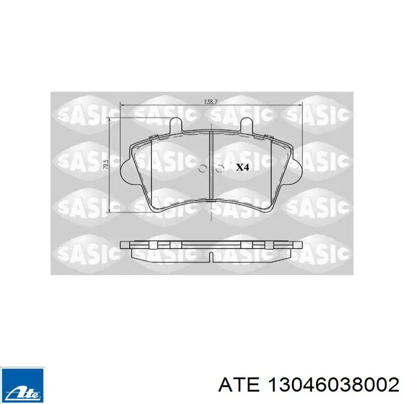 13.0460-3800.2 ATE pastillas de freno delanteras