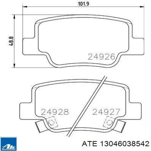 13.0460-3854.2 ATE pastillas de freno traseras