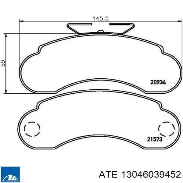 13.0460-3945.2 ATE pastillas de freno delanteras