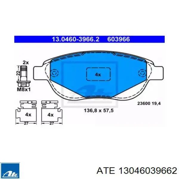 Pastillas de freno delanteras Citroen C3 1 FC