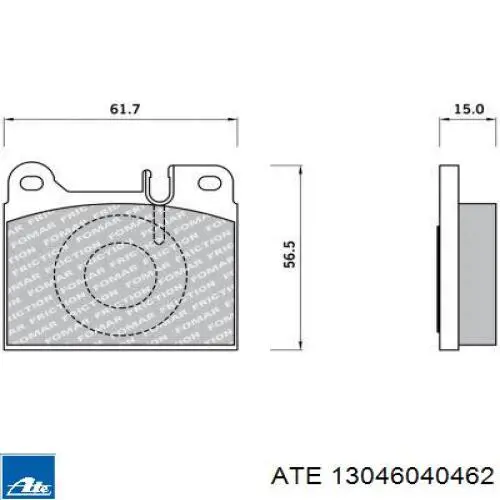 13046040462 ATE pastillas de freno traseras