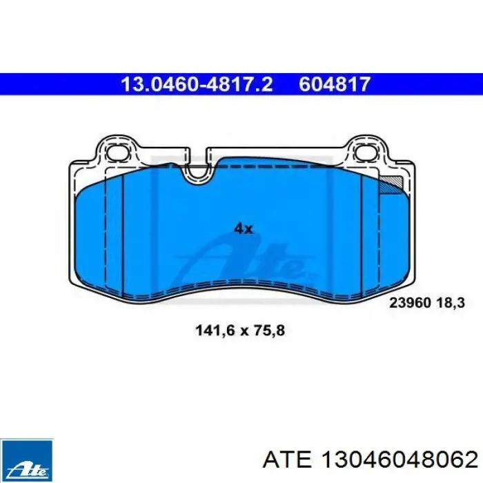 13.0460-4806.2 ATE pastillas de freno delanteras