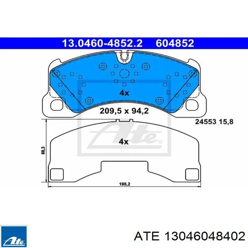 13.0460-4840.2 ATE pastillas de freno delanteras