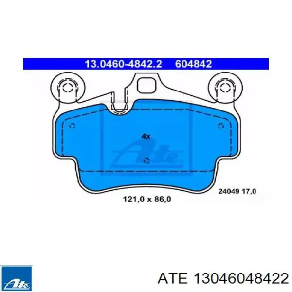 13.0460-4842.2 ATE pastillas de freno delanteras