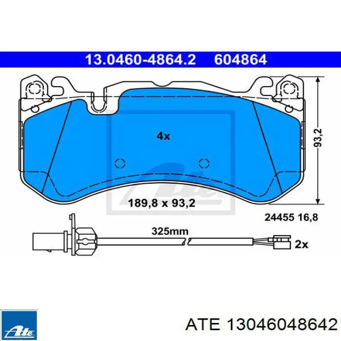 13.0460-4864.2 ATE pastillas de freno delanteras