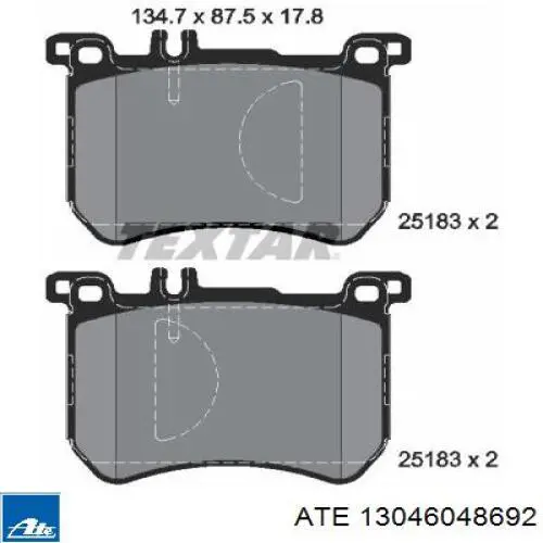13.0460-4869.2 ATE pastillas de freno delanteras