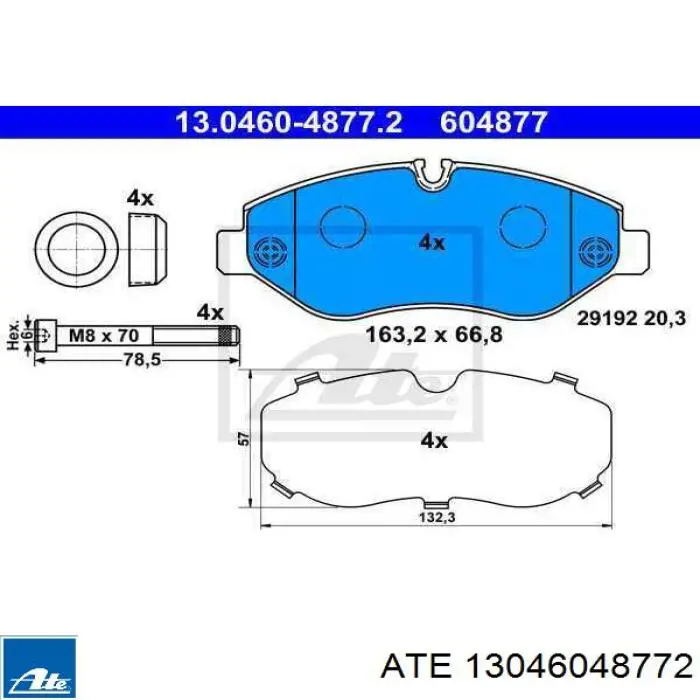13.0460-4877.2 ATE pastillas de freno delanteras