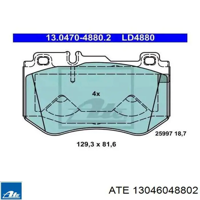 13.0460-4880.2 ATE pastillas de freno delanteras