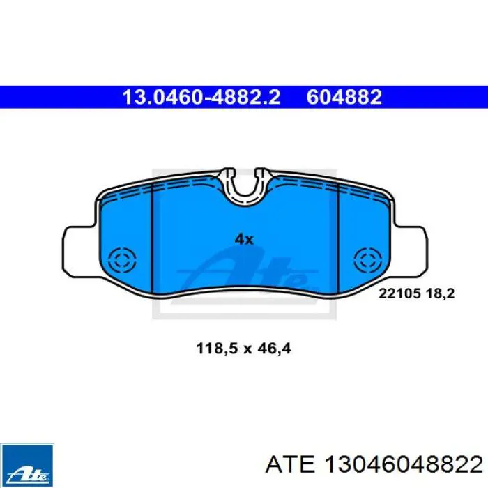 13.0460-4882.2 ATE pastillas de freno traseras