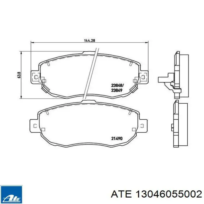 13.0460-5500.2 ATE pastillas de freno delanteras