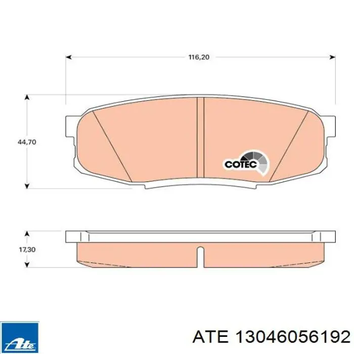 13046056192 ATE pastillas de freno traseras