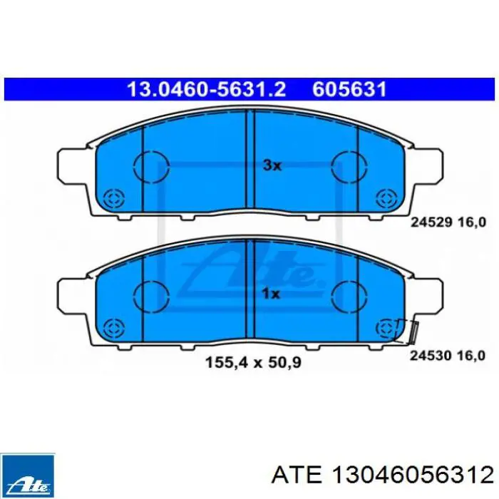 13.0460-5631.2 ATE pastillas de freno delanteras
