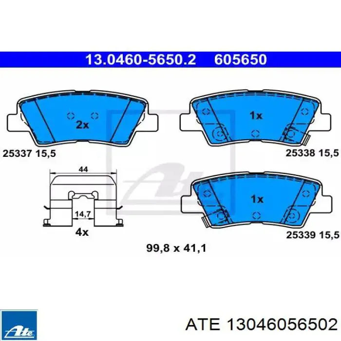13046056502 ATE pastillas de freno traseras