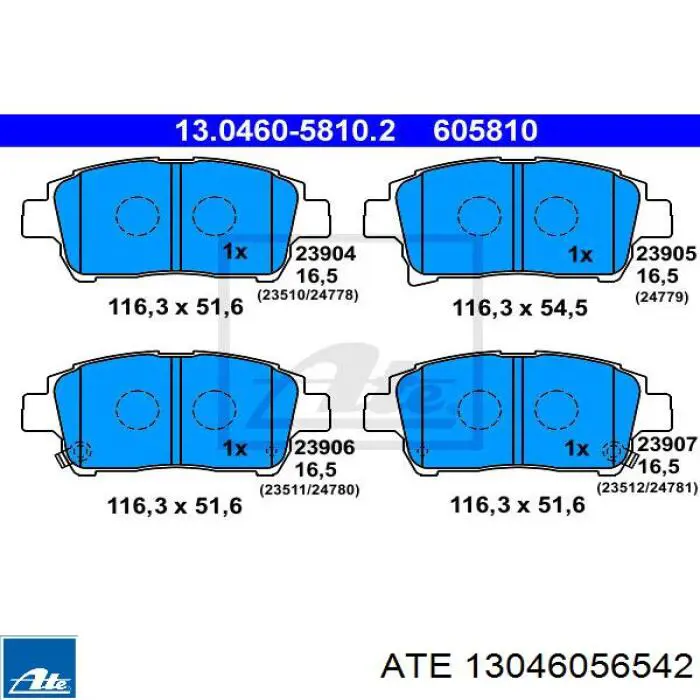 13.0460-5654.2 ATE pastillas de freno traseras