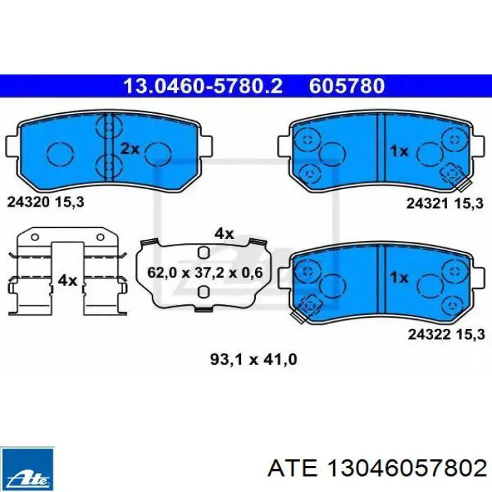 Pastillas traseras de freno ATE 13046057802 precio, desde 18,95 EUR