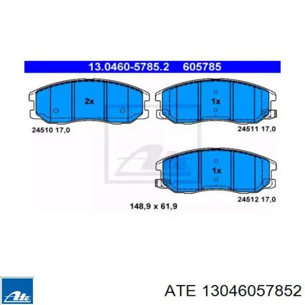 13.0460-5785.2 ATE pastillas de freno delanteras
