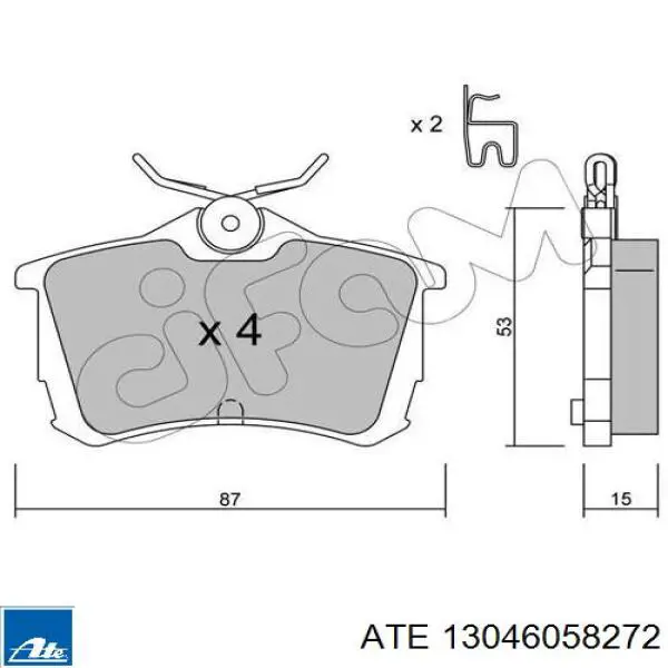 13046058272 ATE pastillas de freno traseras