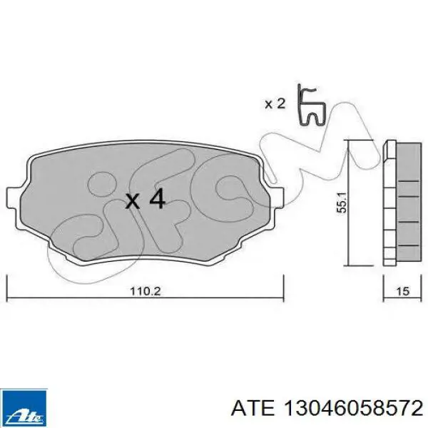 13.0460-5857.2 ATE pastillas de freno delanteras