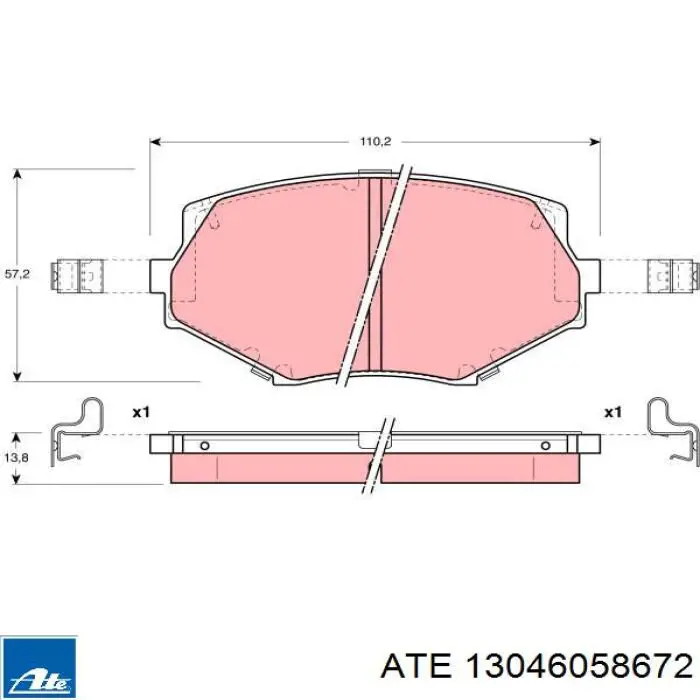13.0460-5867.2 ATE pastillas de freno delanteras