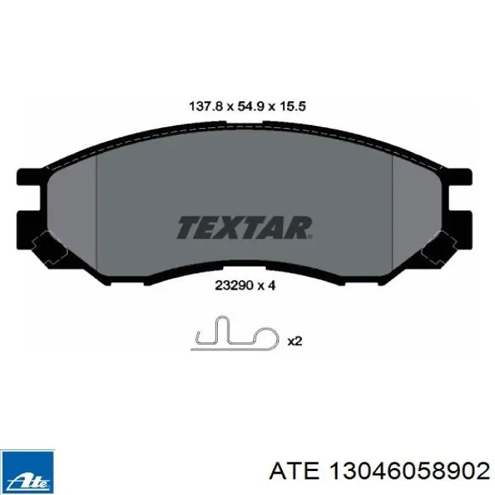 13.0460-5890.2 ATE pastillas de freno delanteras