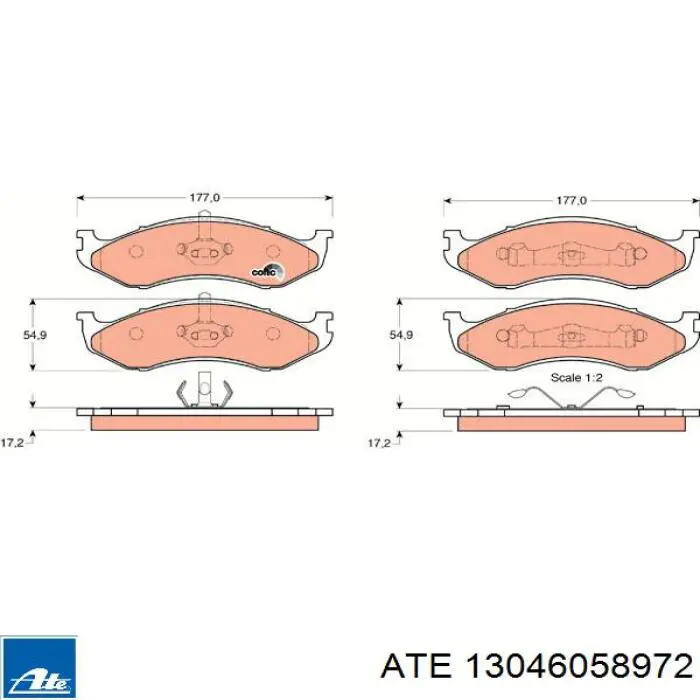 13.0460-5897.2 ATE pastillas de freno delanteras