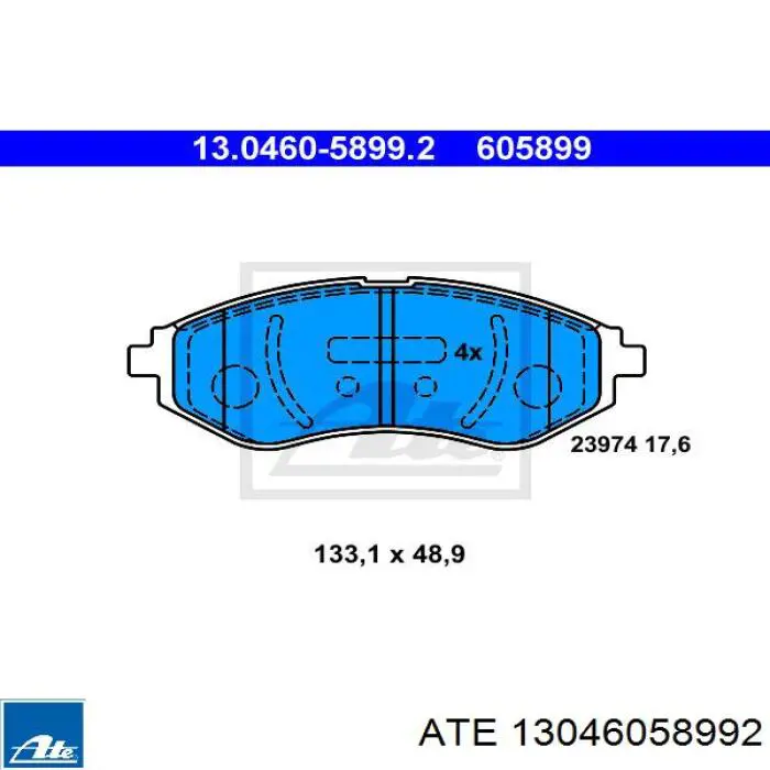 13046058992 ATE pastillas de freno delanteras