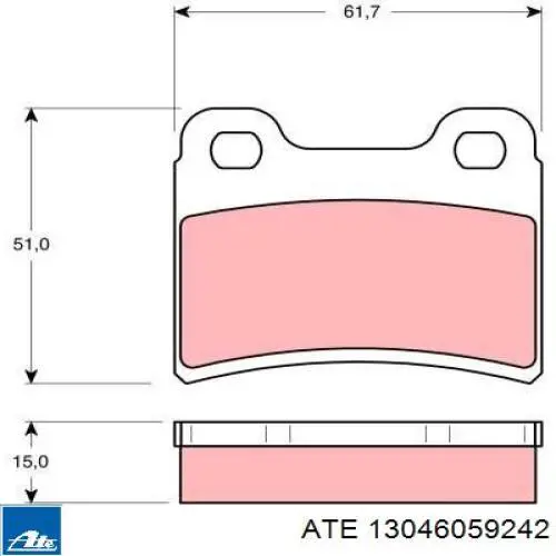 13046059242 ATE pastillas de freno traseras