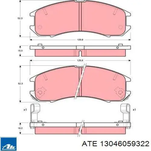 13.0460-5932.2 ATE pastillas de freno delanteras