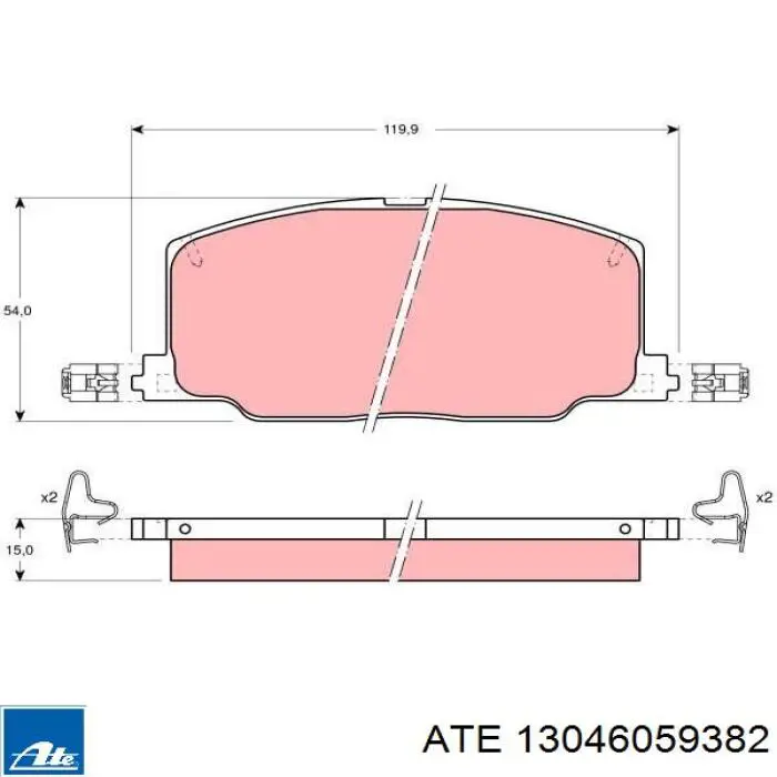 13046059382 ATE pastillas de freno delanteras