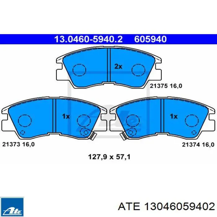 13.0460-5940.2 ATE pastillas de freno delanteras