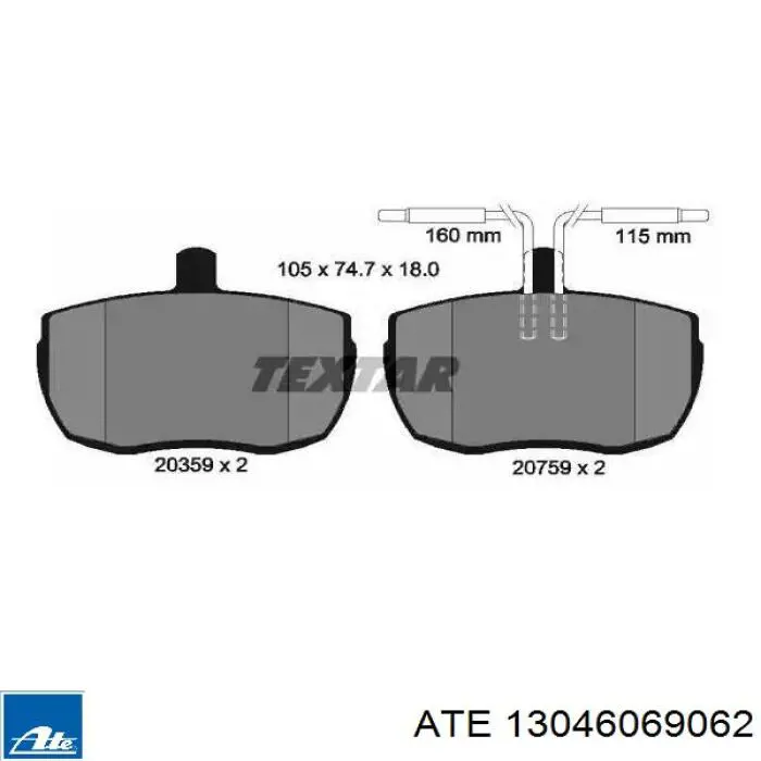 13046069062 ATE pastillas de freno delanteras
