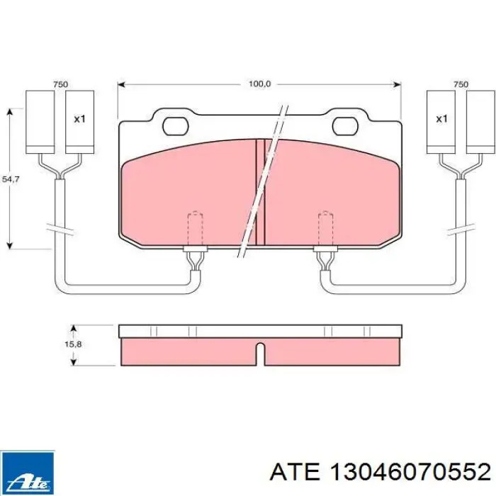 13046070552 ATE pastillas de freno delanteras