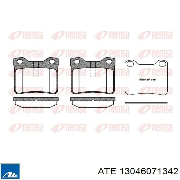 13.0460-7134.2 ATE pastillas de freno traseras