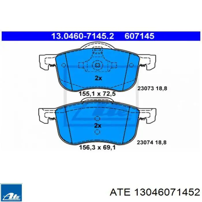 13.0460-7145.2 ATE pastillas de freno delanteras