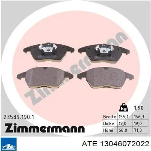 Pastillas de freno delanteras Peugeot 307 3B