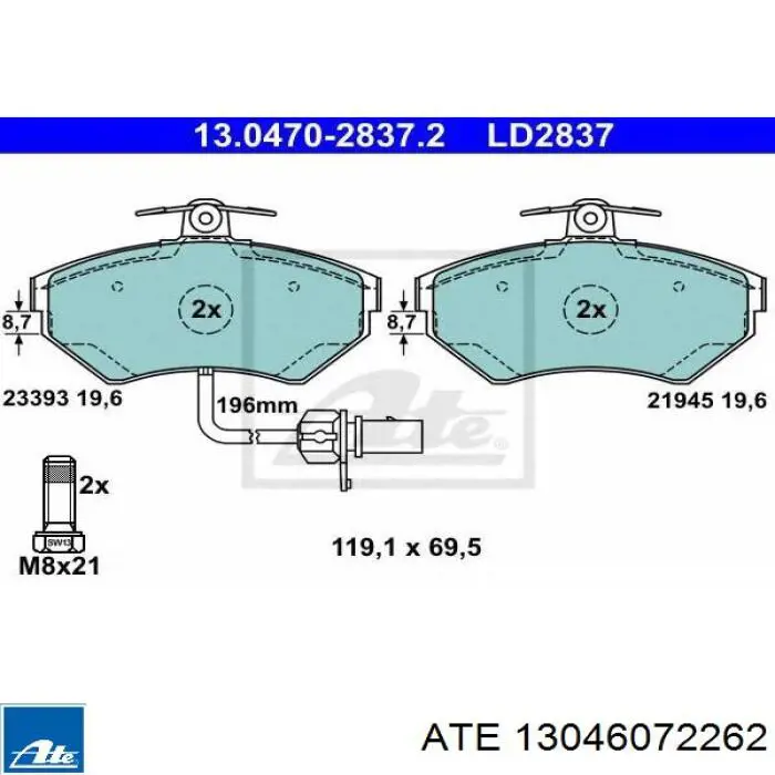 Pastillas de freno delanteras Seat Leon 2 1P1