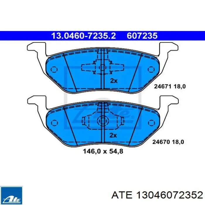 13.0460-7235.2 ATE pastillas de freno traseras