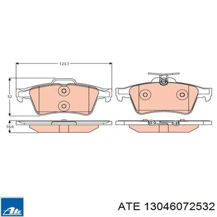 Comprar 13046072532 ATE Pastillas traseras de freno