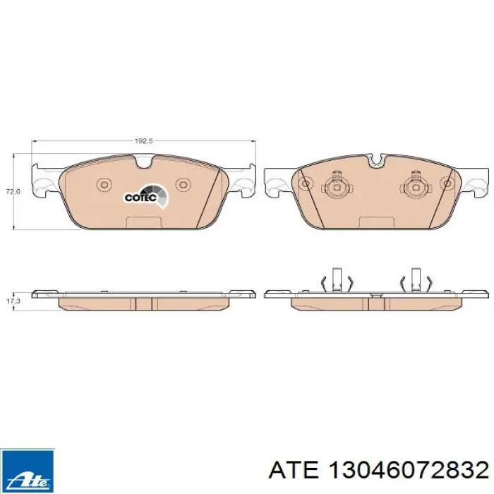 13.0460-7283.2 ATE pastillas de freno delanteras