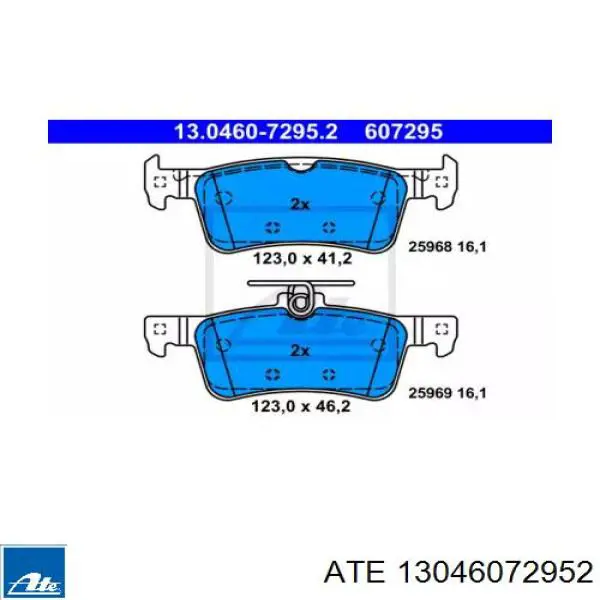 13.0460-7295.2 ATE pastillas de freno traseras