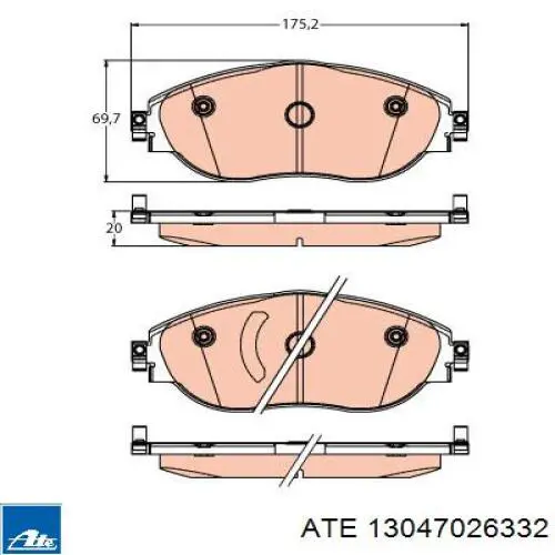 13.0470-2633.2 ATE pastillas de freno delanteras