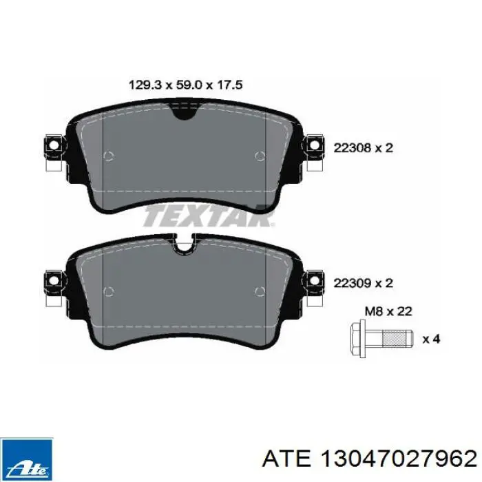 13047027962 ATE pastillas de freno traseras