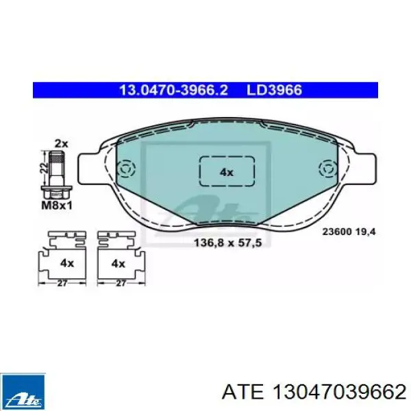 Pastillas de freno delanteras Citroen C3 1 FC